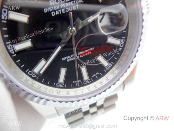 Copy Rolex Datejust Jubilee Stainless Steel Black Dial 40mm Watch 2