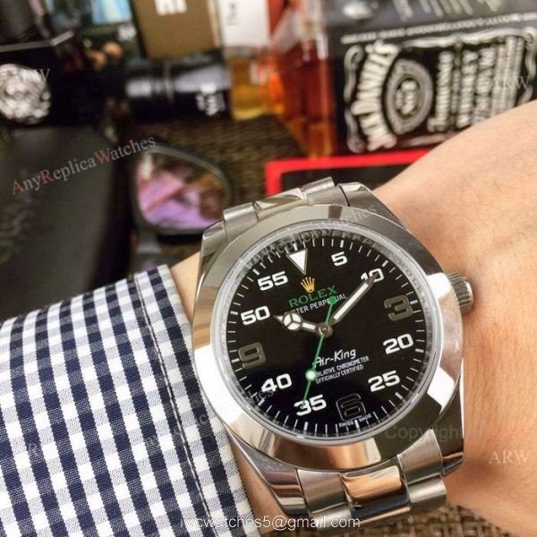 Rolex Air King Replica Men Watch Two Tone Black Dial 2