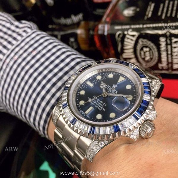 Submariner Rolex Rainbow Replica Watch Stainless Steel D-Blue Dial Asia 8215 Movement 2