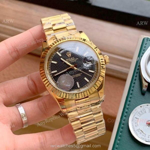BP Factory Watches Replica Rolex DayDate II White Dial All Gold President Wristwatch 2