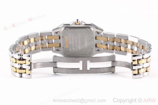 Copy Panthere De Cartier 2-Tone White Dial Watch Swiss Quartz Movement 2
