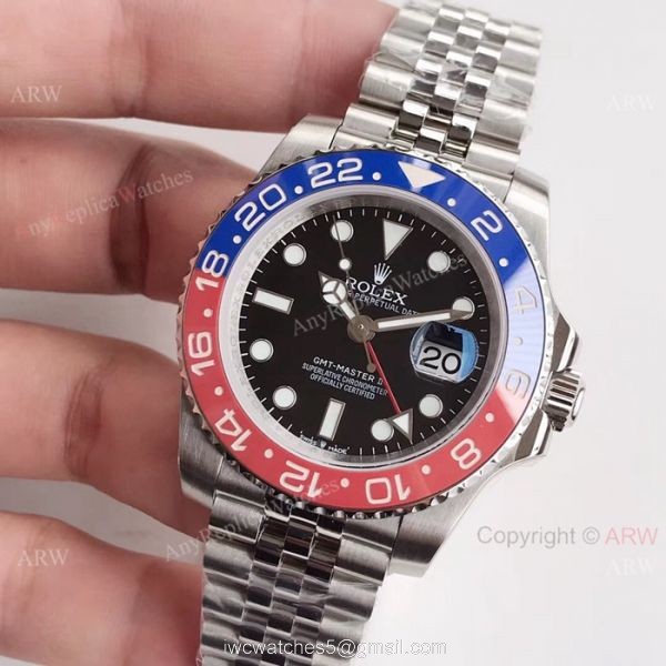 Rolex GMT Master II Pepsi Replica Watch DJ factory 904L Swiss 2836 2