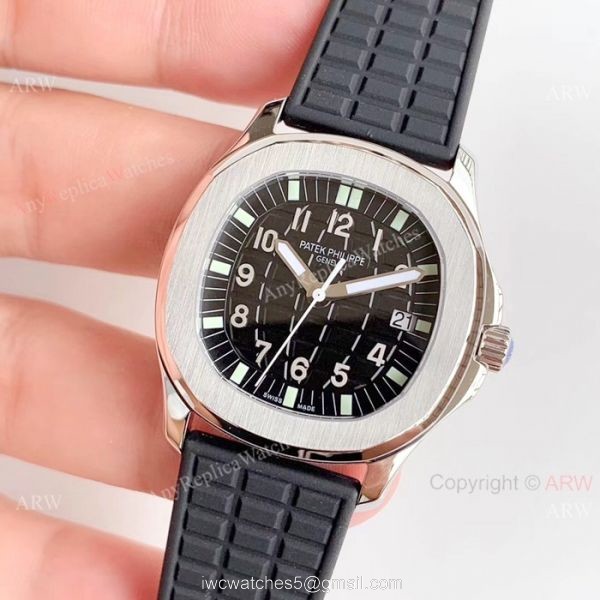 Copy Patek Philippe Aquanaut Luce 5067A SS Black Dial Watch Swiss Grade 1 2