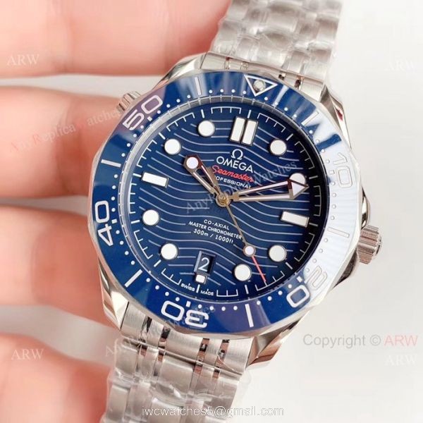(OM) Omega Seamaster Diver 300M Master James Bond Watch Replica / SS Blue Dial 2