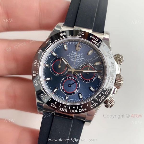 Noob Swiss 4130 Rolex Daytona Watch Blue Dial Rolex Oysterflex Replica Watch 2