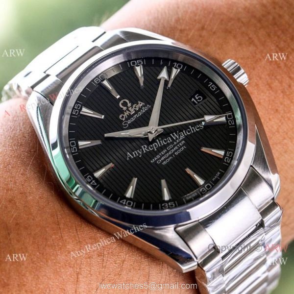 (VS)Best Swiss Omega Seamaster Aqua Terra Copy watch Stainless Steel Gray Dial 2