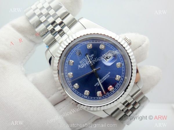 New Copy Oyster Perpetual Rolex Datejust Jubilee Stainless Steel Jubilee Blue Dial 40mm 2
