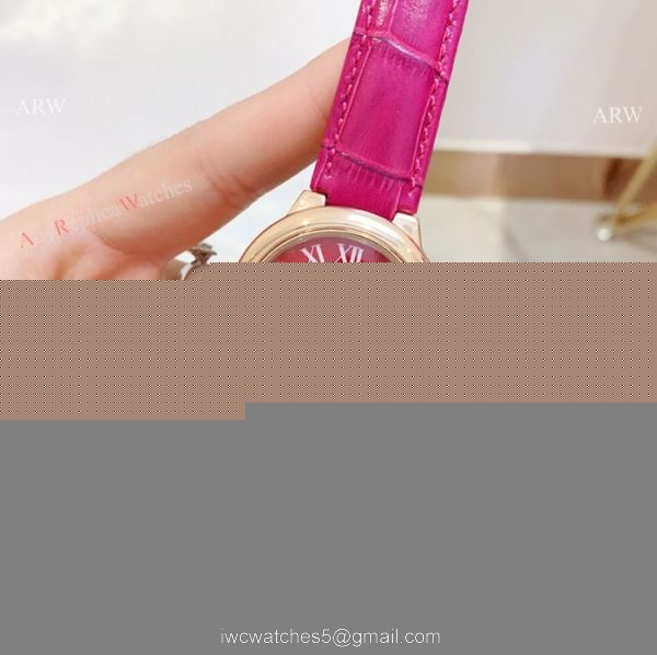 Red Dial Rose Gold Ballon Bleu Cartier Watch Lady 36mm 2