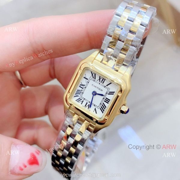 Fake Cartier Panthere de White Roman Dial Watch Small size 22mm 2