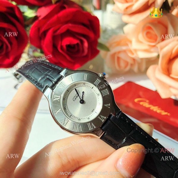 Cartier 21 Must De Cartier Womens Quartz Watch Silver Dial 28mm 2