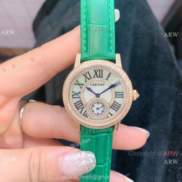 Cartier fashion watches for Women Gold Diamond Case 2