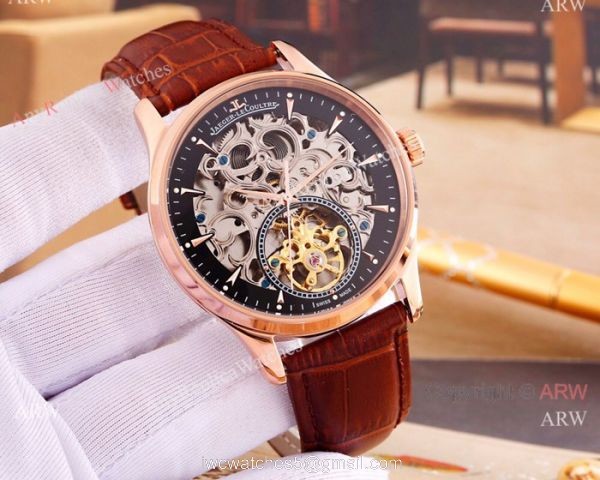 Fake Jaeger-LeCoultre Master Ultra Thin Tourbillon Watches SS Skeleton Dial 2