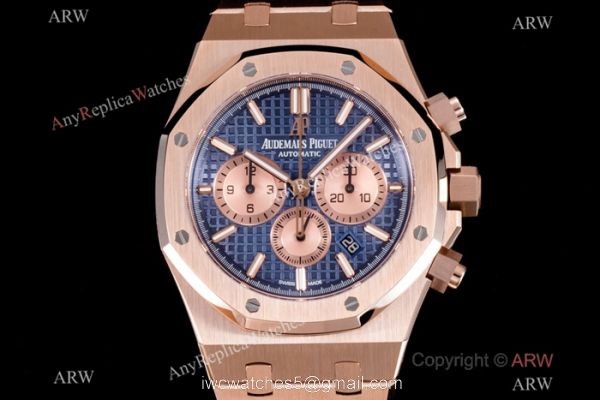 BF Factory Audemars Piguet Royal Oak Blue Dial Rose Gold Replica Watch 2