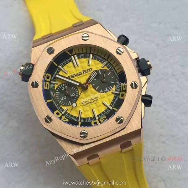 Japan Grade Royal Oak Offshore Diver Chronograph Watch Rose Gold Black Face 42mm 2