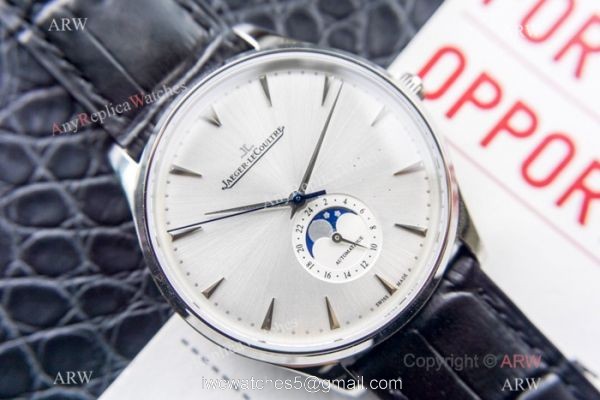 Swiss Copy Jaeger-LeCoultre Master Ultra Thin Moon Watch 39mm SS Silver Face 2