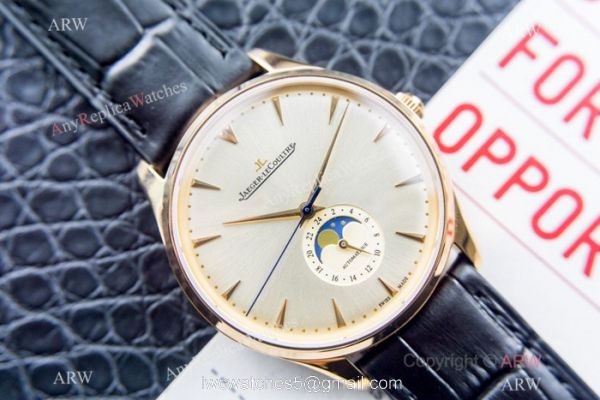 Swiss Grade Copy Jaeger-LeCoultre Master Ultra Thin Moon Wristwatch Silver Face 2