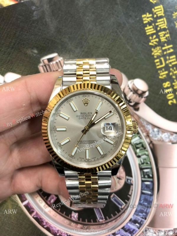 (EW) Swiss Fake Rolex Datejust II Silver Dial Jubilee Watches Eta 3255 Movement 2