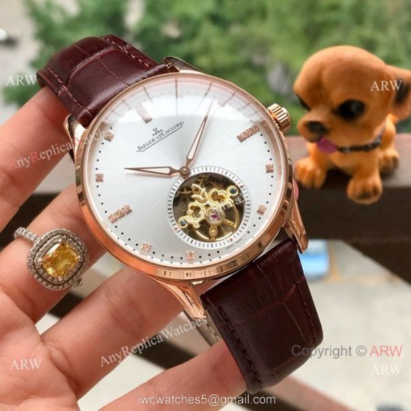 Copy Jaeger LeCoultre Master Tourbillon Watches Two Tone Rose Gold 2