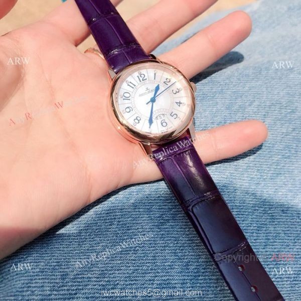 New Copy Jaeger-LeCoultre Rendez Vous 33mm Watch Rose Gold Purple Band 2