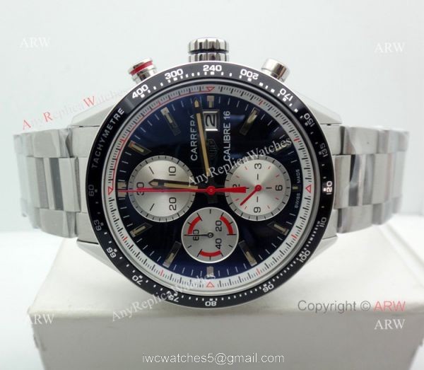 Copy TAG Heuer Carrera Calibre 16 Stainless Steel Chronograph Watch 2