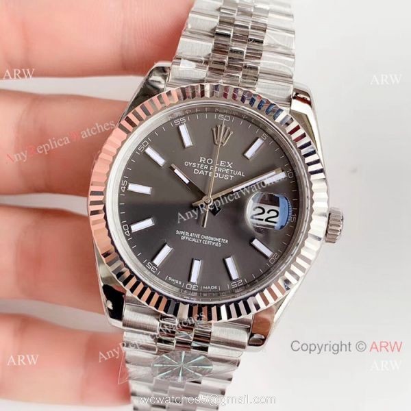Rolex Datejust Stainless Steel Rhodium Dial Eta2824 Watch Super Clone / Rolex AR Factory 2