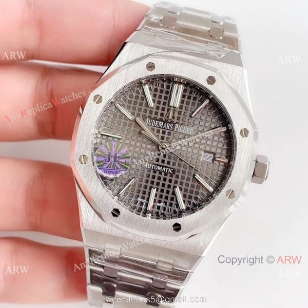 JF Audemars Piguet Royal Oak 15400 Watch Replica Stainless Steel Grey Dial 2
