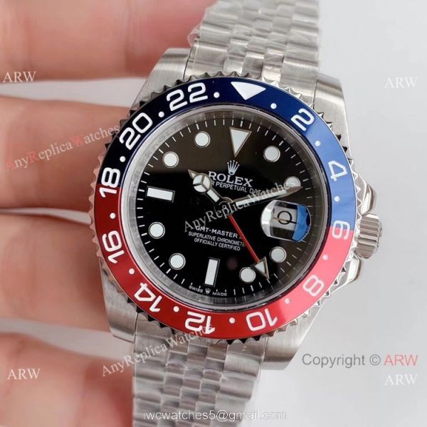 Noob Factory V3 Rolex GMT Master II Pepsi Replica Watch SS Jubilee Band 2