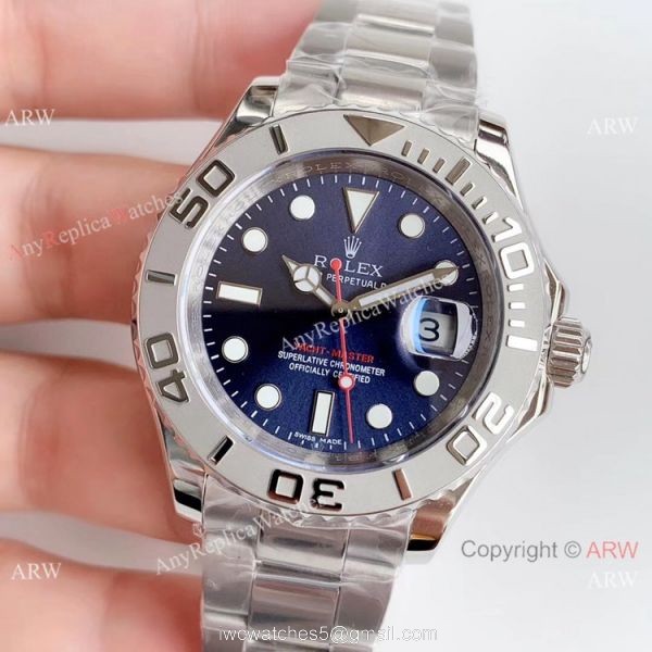 Noob factory Rolex Yacht-Master Stainless Steel Blue Face Watch V3 Version 2