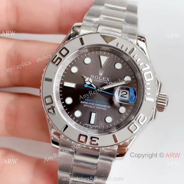Copy Noob Rolex Watches Rolex Yacht-master ETA 2836 SS Rhodium Grey Dial 2