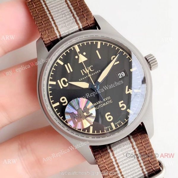 (M+) Swiss IWC Mark XVIII Replica Watch Titanium Nylon Strap 2