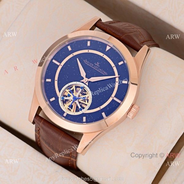 Fake Jaeger-LeCoultre Flying Tourbillon Rose Gold Arabic Watch 43mm 2