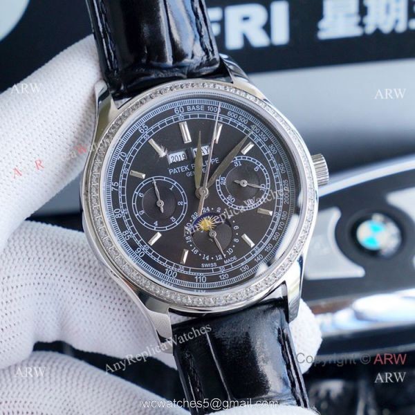 Swiss Copy Patek Philippe Base 1000 Watches Diamond Bezel 40mm 2