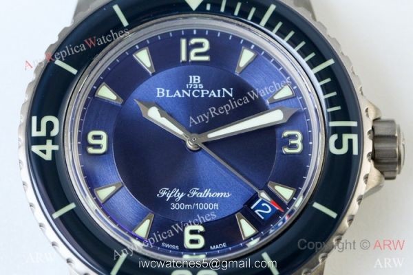 Swiss Copy Blancpain Fifty Fathoms Automatique Watch New Titanium Case Blue Dial 2