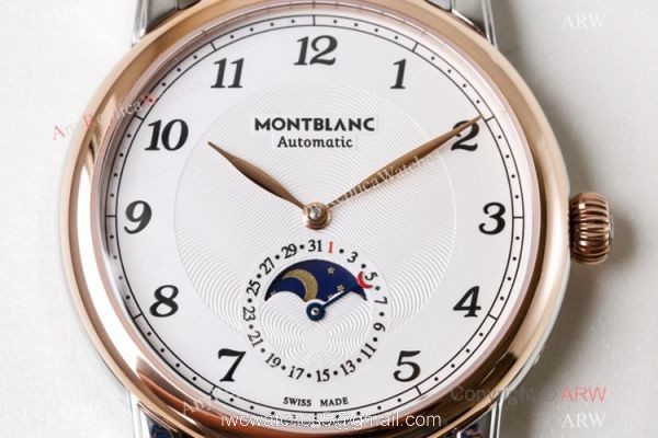 Best 1 1 Replica Mont Blanc Star Legacy Moonphase Rose Gold Watch Swiss Made 2