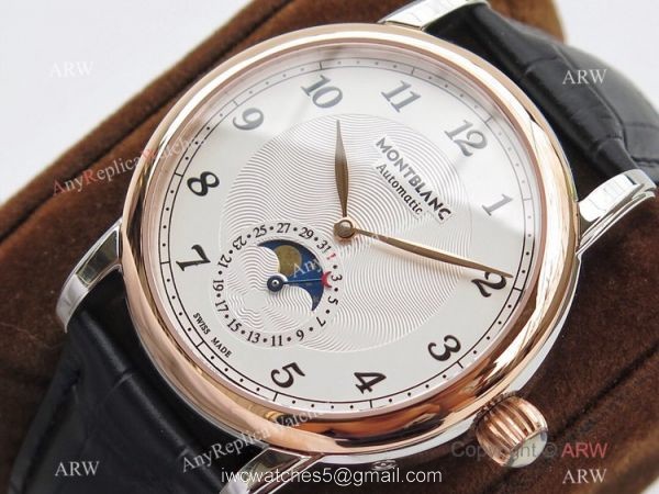 Mont Blanc Clone Star Legacy Moonphase Rose Gold Watch Montblanc AAA Watches 2