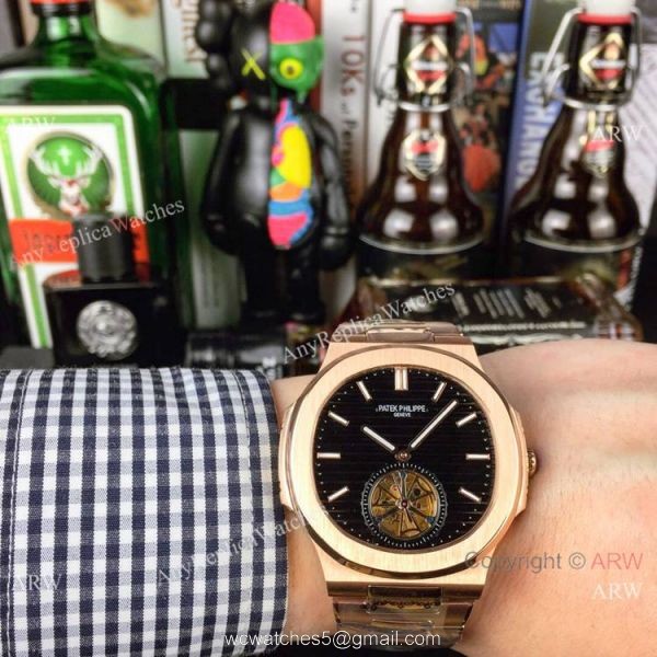 Best Replica Patek Philippe Tourbillon Watches 40mm Rose Gold and White 2