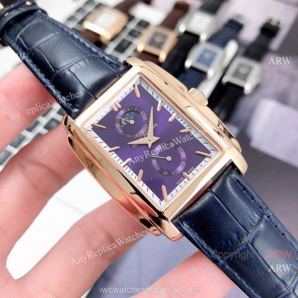 Patek Philippe Gondolo Moonphase Mens Watch SS Black Leather Strap 2