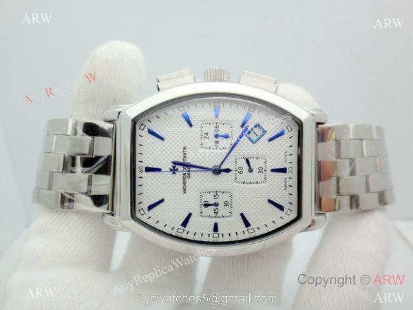 Vacheron Constantin Copy Watch Stainless steel Chronograph Blue Stick 2