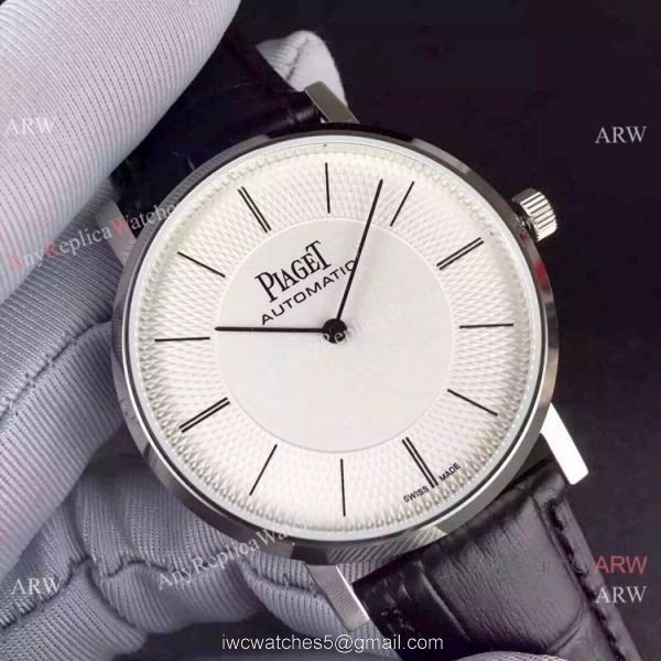 1 1 Best Replica Piaget Altiplano White Dial Black Leather Strap Watch Swiss 9015 2