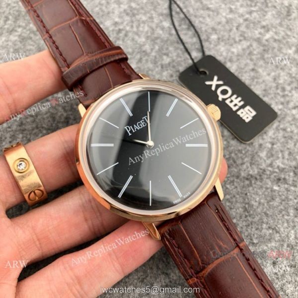 High Quality Piaget Altiplano Men Watches SS Black Dial 42mm 2