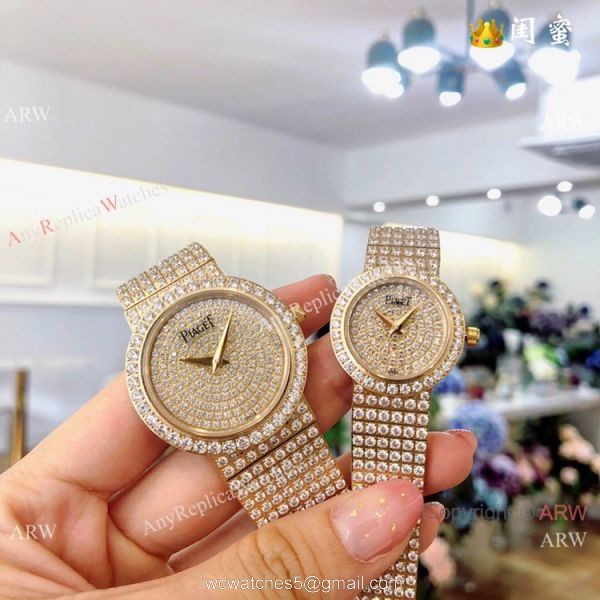 Swiss Grade Copy Piaget Polo Diamond Rose Gold Watch Ladies size 2