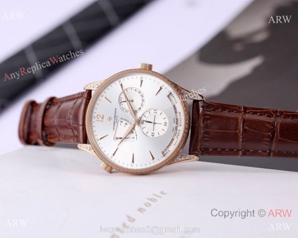 Clone Vacheron Constantin Power Reserve watch SS Diamond Black Dial 2