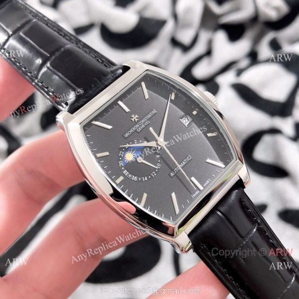 Knock off Vacheron Constantin Malte Moon phase Watches Rose Gold Black Dial 2