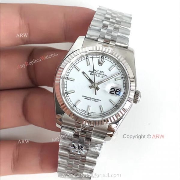 AR V2 Replica Rolex Datejust White Face Jubilee 36mm Watch Rolex AR Factory 2