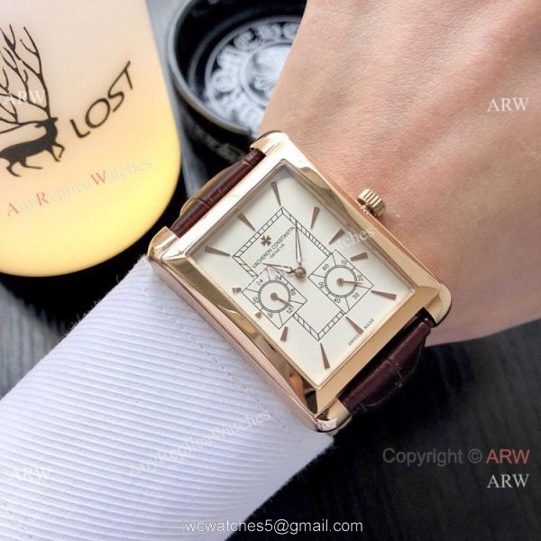 Copy Vacheron Constantin Geneve 40m Men Watch Black Dial Black Leather Strap 2
