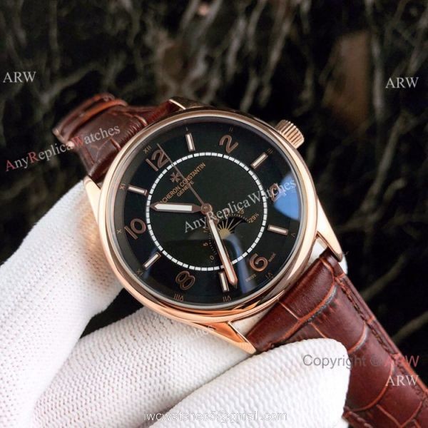 Copy Vacheron Constantin Moon phase Men Watches Silver Dial 2