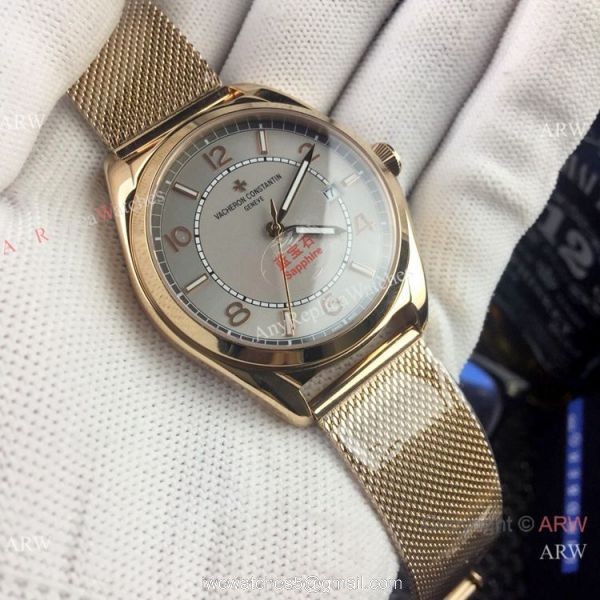 Vacheron Constantin Copy Watch Rose Gold Mesh Bracelet 2