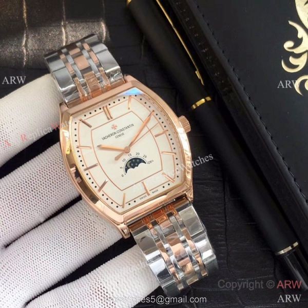 Stainless Steel Vacheron Constantin Replika Watch w/ Moon phase 2