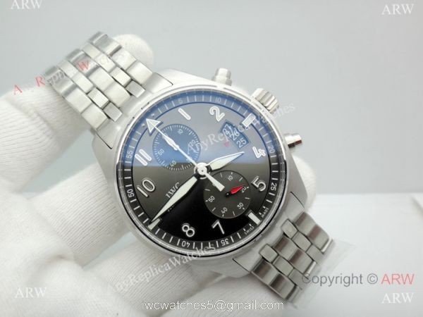 Replica Swiss IWC Pilot 7750 Stainless Steel Gray Dial Watch 43MM 2