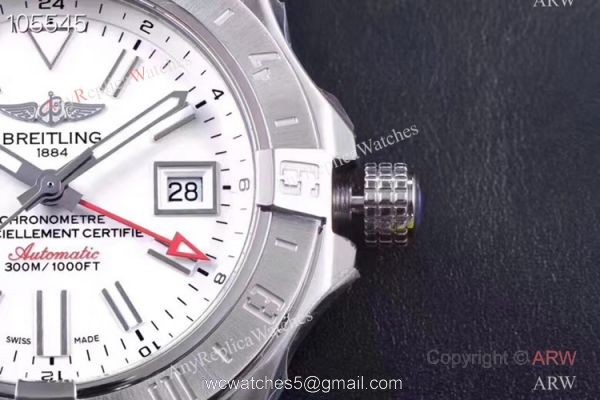 GF Factory Copy Breitling Avenger II GMT Watch SS Black Rubber Strap 2